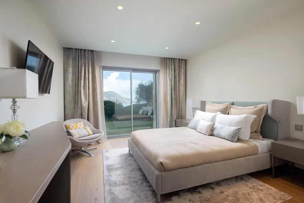 cap ferrat rental bedroom with garden view